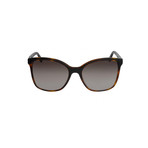 Chloe // Women's Classic Round Sunglasses // Brown Havana + Gray
