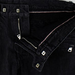 Balmain Paris // Cotton Denim Biker Jeans Pants // Black (34WX32L)