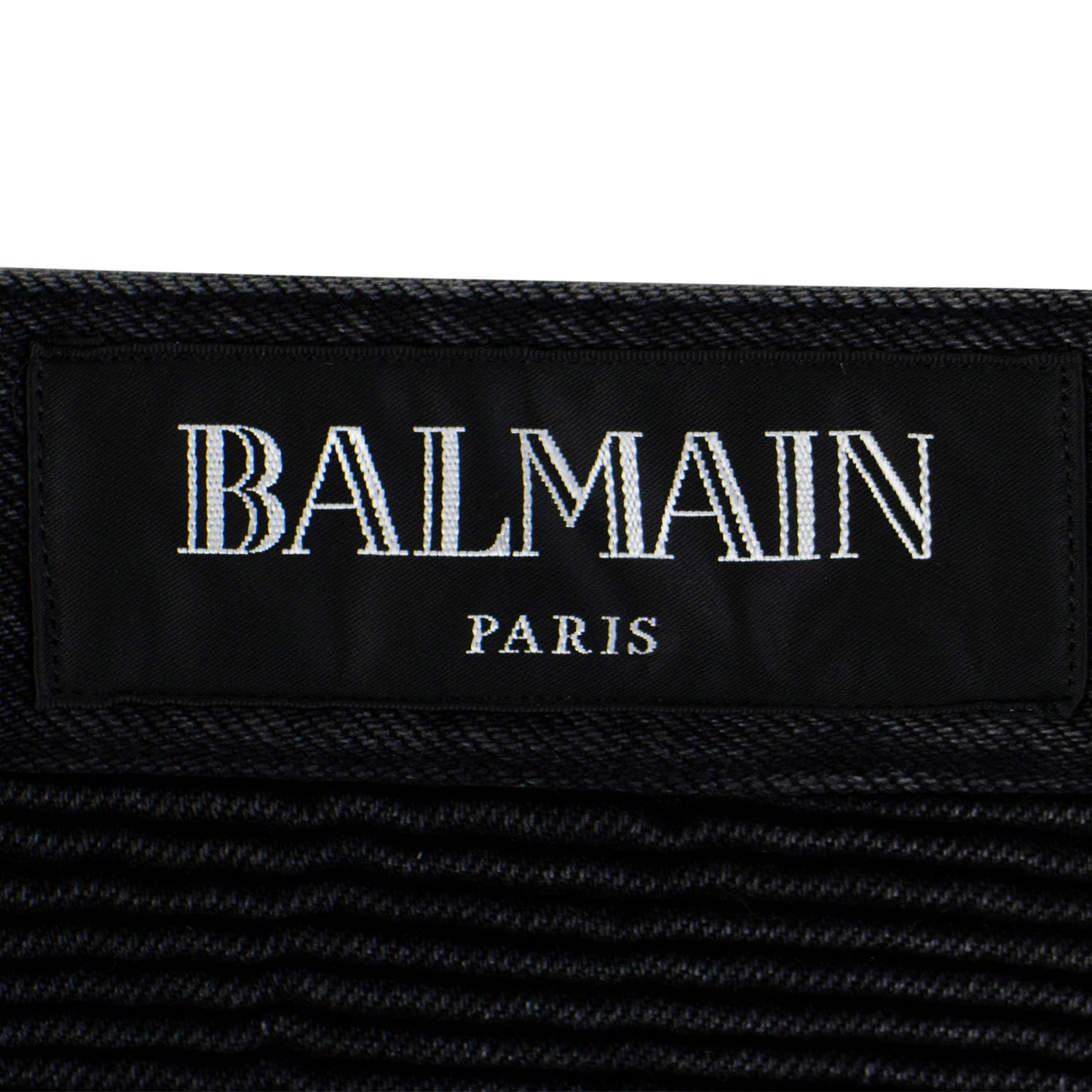 Balmain Paris // Cotton Denim Biker Jeans Pants // Black (32WX32L ...