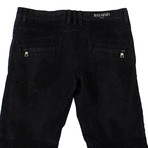 Balmain Paris // Cotton Denim Biker Jeans Pants // Black (28WX32L)