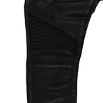 Balmain Paris // Waxed Cotton Denim Skinny Jeans Pants // Black (36WX32L)