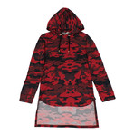 Balmain Paris // Camouflage Cotton Hoodie Sweatshirt Shirt // Red (XS)