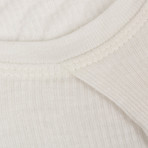 Julius 7 // Silk Blend Long Sleeve Long Ribbed Crewneck T-Shirt // White (M)