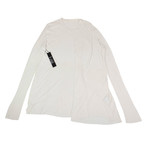 Julius 7 // Silk Blend Long Sleeve Long Ribbed Crewneck T-Shirt // White (L)