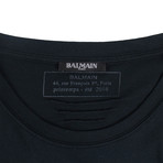Balmain Paris // Cotton Short Sleeve Crewneck T-Shirt // Black + Gold (L)