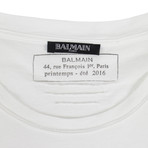 Balmain Paris // Cotton Short Sleeve Embellished T-Shirt // White (XL)