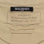 Balmain Paris // Short Sleeve Printed Tees // Pack of 3 // Beige + Black + White (XL)