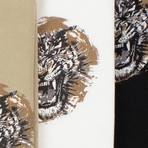 Balmain Paris // Short Sleeve Printed Tees // Pack of 3 // Beige + Black + White (XL)