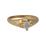 Vintage Bvlgari 18k Yellow Gold Diamond Ring // Ring Size: 5.5