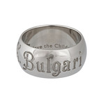 Vintage Bvlgari Silver Save The Children Ring // Ring Size: 8