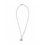 Vintage Louis Vuitton 18k White Gold Diamond Heart Necklace // Chain: 15"