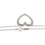 Vintage Tiffany & Co. Platinum Diamond Large Heart Necklace // Chain: 17.5"