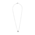 Vintage Ponte Vecchio 18k White Gold Heart Motif Diamond Necklace // Chain: 16"