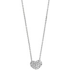 Vintage Ponte Vecchio 18k White Gold Heart Motif Diamond Necklace // Chain: 16"