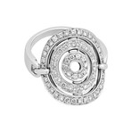 Vintage Bvlgari 18k White Gold Diamond Ring // Ring Size: 10