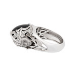 Vintage Margerit 18k White Gold Atlantis Sirena Espuma Black Onyx + Diamond Ring // Ring Size: 6.5