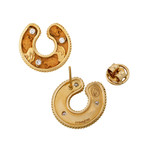 Vintage Magerit 18k Yellow Gold Babylon Cinta Diamond Earrings