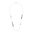 Vintage Ippolita 18k Yellow Gold Multicolor Quartz Necklace // Chain: 36"