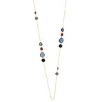 Vintage Ippolita 18k Yellow Gold Multicolor Quartz Necklace // Chain: 36"