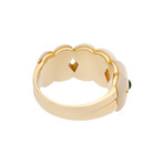 Vintage Ponte Vecchio 18k Yellow Gold Ceramic + Emerald Ring // Ring Size: 6