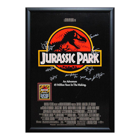 Signed + Framed Poster // Jurassic Park