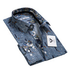 Celino // Reversible Cuff Button-Down Shirt // Blue + Multicolor (3XL)