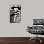 Clint Eastwood Looking Away In Cowboy Attire With Cigarette (26"W x 18"H x 0.75"D)