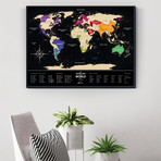 World Travel Map // Black + Gold