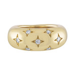 Vintage Chaumet 18k Yellow Gold Diamond Star Ring // Ring Size: 5.75