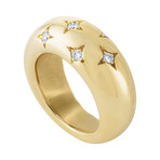 Vintage Chaumet 18k Yellow Gold Diamond Star Ring // Ring Size: 5.75