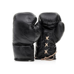 Executive Lace Up Leather Boxing Gloves // Black