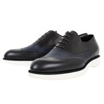 Bottega Veneta // Oxford Leather Dress Shoes // Black + Navy Blue (US: 8)