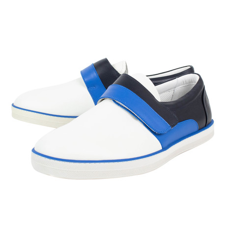 Bottega Veneta // Leather Velcro Strap Sneakers // White (US: 5)