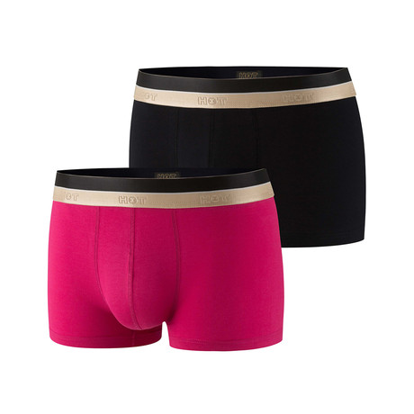 Will Boxer Brief 2-Pack // Black + Pink (S)