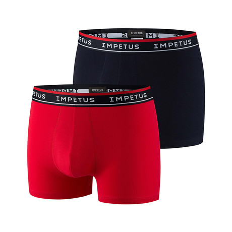 Hassan Boxer Brief 2-Pack // Black + Red (S)
