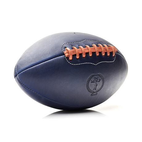 Leather American Football // Navy + Tan Lace