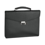 Business Briefcase // Black + Gray + Blue