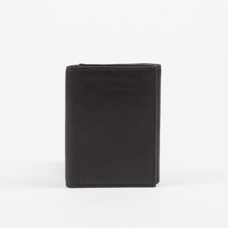 Leather Tri-Fold Wallet // Black