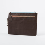Genuine Leather Zip Wallet // Brown