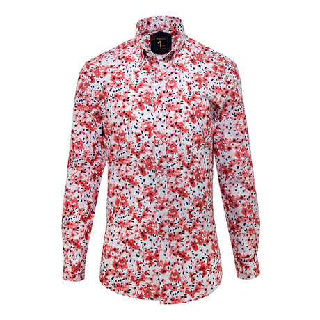 Umut Button Down // Red + White (S)