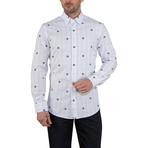 Omer Button Up // White + Blue (M)