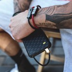 Charging Cable Bracelet Single Wrap // Red + Black (7.5" iPhone)