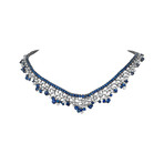 Stefan Hafner 18k Two-Tone Gold Diamond + Sapphire Necklace I