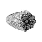 Stefan Hafner 18k White Gold White Diamond + Black Diamond Ring // Ring Size: 6.5