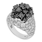 Stefan Hafner 18k White Gold White Diamond + Black Diamond Ring // Ring Size: 6.5