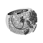 Stefan Hafner 18k White Gold White Diamond + Black Diamond Ring // Ring Size: 6.75