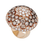 Stefan Hafner 18k Rose Gold White Diamond + Brown Diamond Ring // Ring Size: 6.5