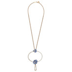 Stefan Hafner 18k Rose Gold Diamond + Sapphire Necklace
