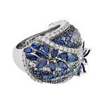 Stefan Hafner 18k White Gold Diamond + Sapphire Ring // Ring Size: 5.75