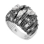Stefan Hafner 18k White Gold White Diamond + Black Diamond Ring // Ring Size: 6.75 // 1.25 ct. Diamond